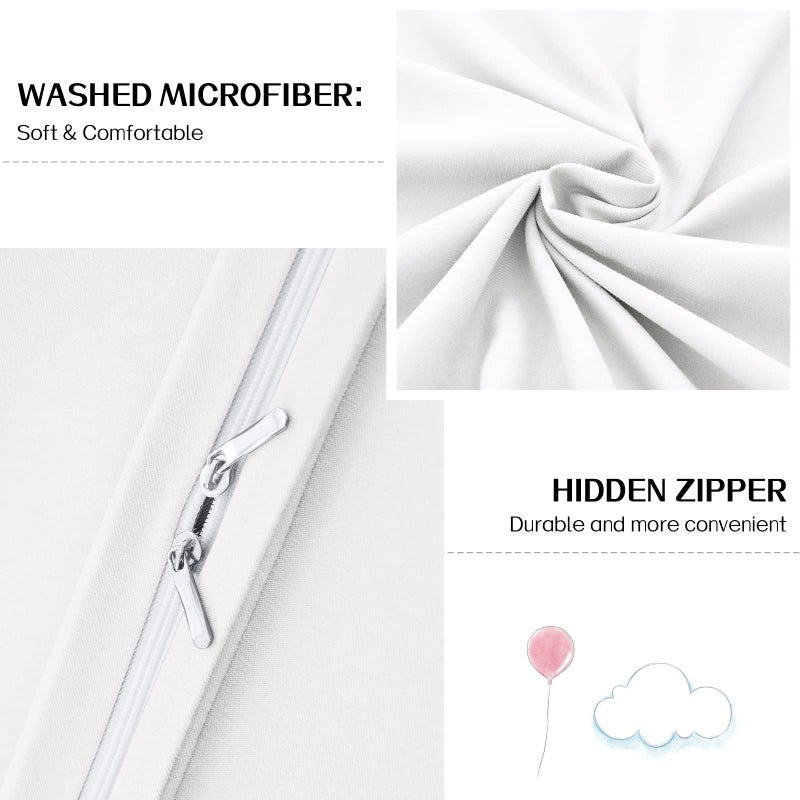 Dreaming Wapiti Duvet Cover Queen,Washed Microfiber Queen Size Duvet Cover Set,Solid Color - Soft and Breathable with Zipper Closure & Corner Ties (White, Queen) - Image 4